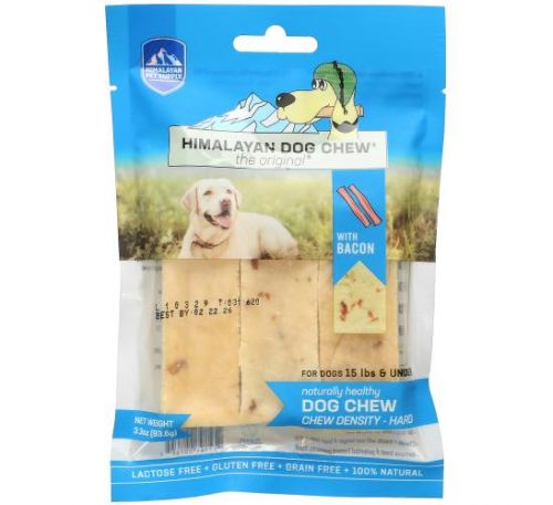 Himalayan Pet Supply, Himalayan Dog Chew, Hard, For Dogs 15 lbs & Under, Bacon, 3.3 oz (93.6 g)