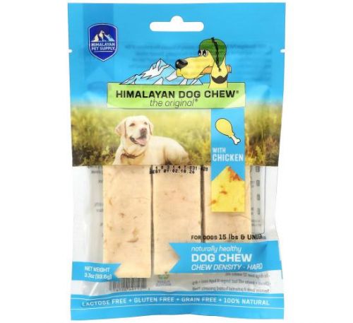 Himalayan Pet Supply, Himalayan Dog Chew, Hard, For Dogs 15 lbs & Under, Chicken, 3.3 oz (93.6 g)