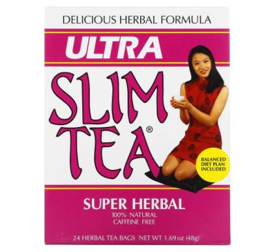 Hobe Labs, Ultra Slim Tea, Super Herbal, Caffeine Free , 24 Herbal Tea Bags, 1.69 oz (48 g)