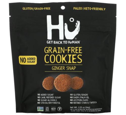 Hu, Grain-Free Cookies, Ginger Snap, 2.25 oz (64 g)
