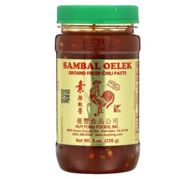 Huy Fong Foods Inc., Sambal Oelek, Ground Fresh Chili Paste, 8 oz (226 g)