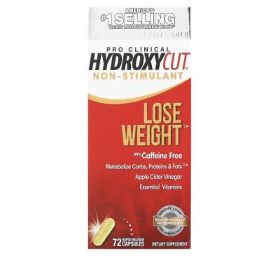 Hydroxycut, Pro Clinical Hydroxycut, Non-Stimulant, 72 Rapid-Release Capsules