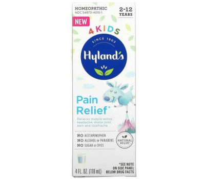 Hyland's, 4 Kids, Pain Relief, 2-12 Years, 4 fl oz (118 ml)