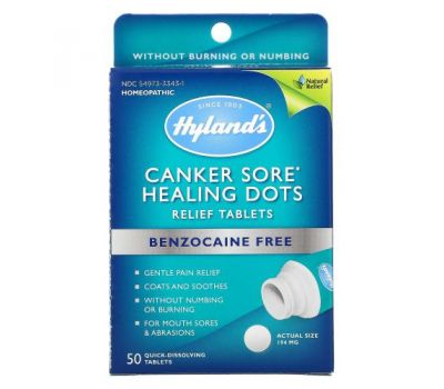 Hyland's, Canker Sore Healing Dots Relief Tablets, 50 Quick-Dissolving Tablets