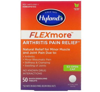 Hyland's, FlexMore Arthritis Pain Relief, 50 Quick-Dissolving Tablets