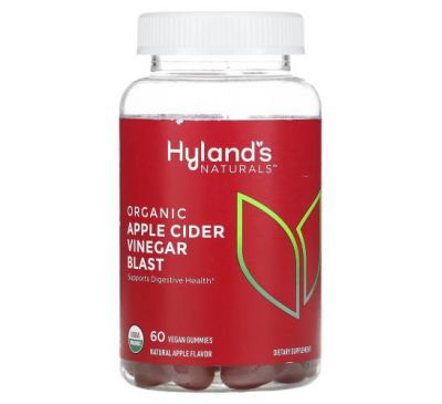 Hyland's, Органические жевательные мармеладки с яблочным уксусом, натуральное яблоко, 60 веганских жевательных таблеток