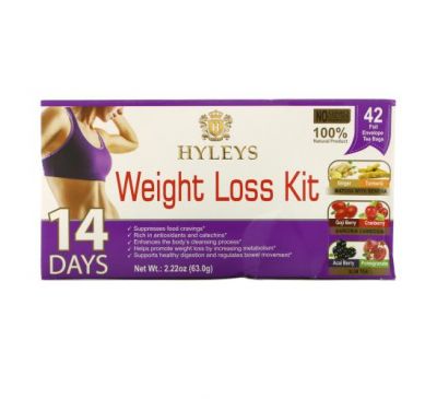 Hyleys Tea, 14 Days Weight Loss Kit, 42 Tea Bags, 2.22 oz (63 g)