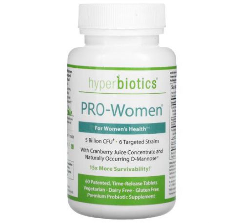 Hyperbiotics, PRO-Women, 5 Billion CFU, 60 Time-Release Tablets