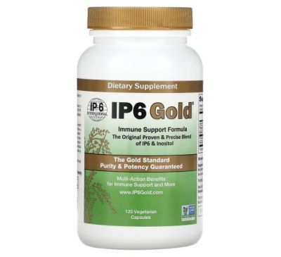IP-6 International, IP6 Gold, формула для поддержки иммунитета, 120 вегетарианских капсул