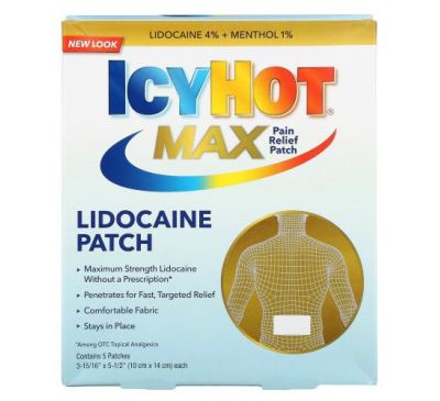 Icy Hot, Max, обезболивающие с лидокаином, 5 штук