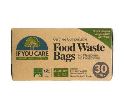 If You Care, Пакеты для пищевых отходов, 3 галлона, 30 пакетов