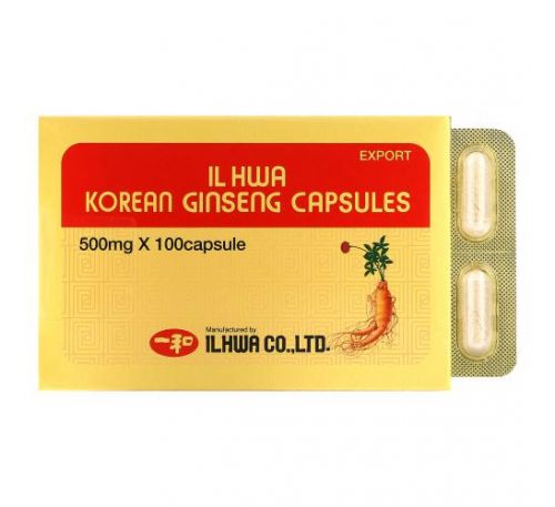 Ilhwa, Korean Ginseng Capsules, 500 mg, 100 Capsules