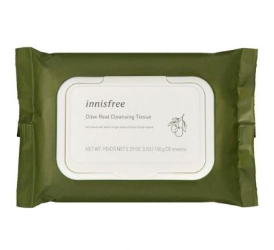 Innisfree, Olive Real Cleansing Tissue, 30 Sheets