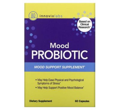 InnovixLabs, Mood Probiotic, Stress Management Support, 60 Capsules