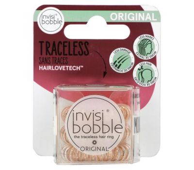 Invisibobble, Original, Traceless Hair Ring, Bronze Me Pretty, 3 Pack