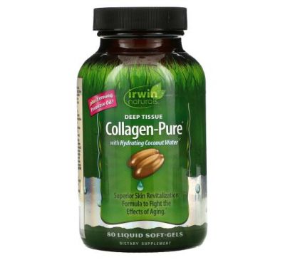 Irwin Naturals, Collagen-Pure, колаген для глибоких шарів шкіри, 80 капсул із рідиною