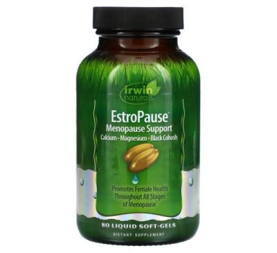 Irwin Naturals, EstroPause, поддержка в период менопаузы, 80 мягких желатиновых капсул с жидкостью