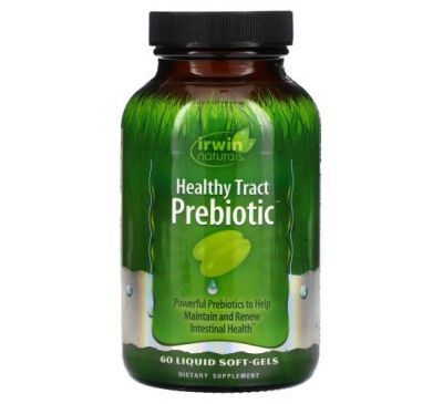Irwin Naturals, Healthy Tract Prebiotic, пребіотик, 60 капсул із рідиною
