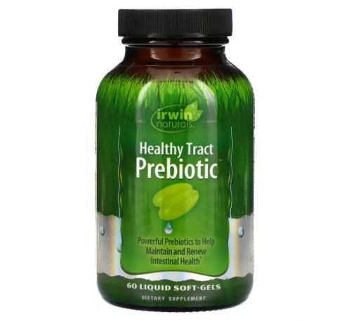 Irwin Naturals, Healthy Tract Prebiotic, пребіотик, 60 капсул із рідиною