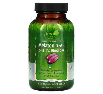 Irwin Naturals, Melatonin Plus, 5-HTP & Rhodiola, 54 Liquid Soft-Gels