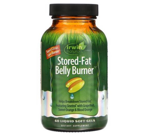 Irwin Naturals, Stored-Fat Belly Burner, добавка для спалення жиру, 60 капсул із рідиною