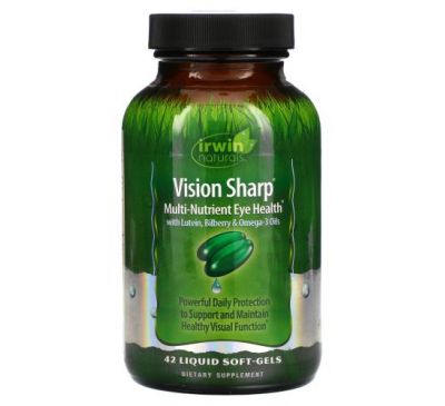 Irwin Naturals, Vision Sharp, Multi-Nutrient Eye Health, 42 Liquid Soft-Gels