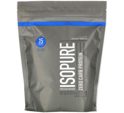Isopure, Zero Carb, Protein Powder, Creamy Vanilla, 1 lb (454 g)