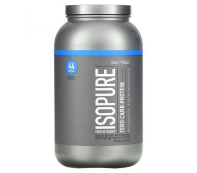 Isopure, Без углеводов, протеиновый порошок, ванильный крем, 1,36 кг (3 фунта)