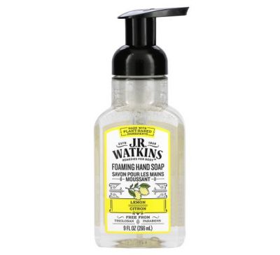 J R Watkins, Пенящееся мыло для рук, лимон, 266 мл (9 жидк. Унций)
