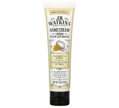 J R Watkins, Hand Cream, Coconut & Honey, 3.3 oz (95 g)