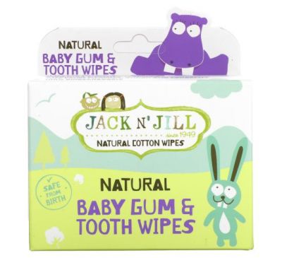 Jack n' Jill, натуральні серветки для ясен і зубів, для малюків, 25 індивідуально упакованих серветок