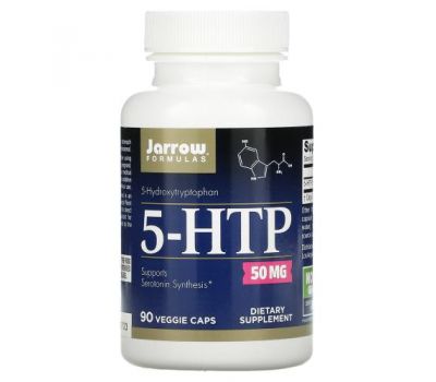 Jarrow Formulas, 5-HTP (5-гідрокситриптофан), 50 мг, 90 вегетаріанських капсул
