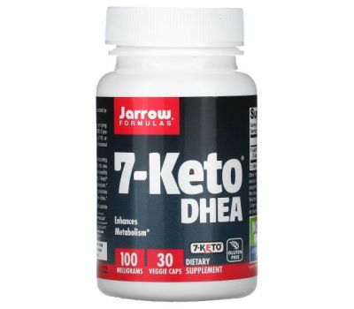 Jarrow Formulas, 7-Keto, ДГЭА, 100 мг, 30 вегетарианских капсул