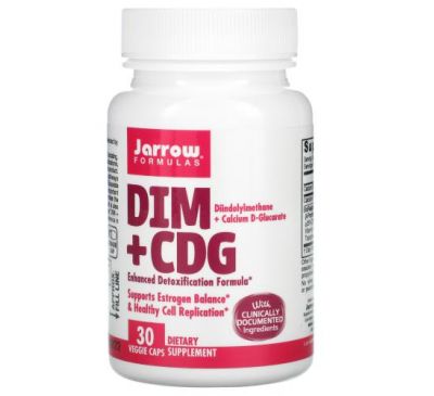 Jarrow Formulas, DIM + CDG, покращена формула для детоксикації, 30 вегетаріанських капсул