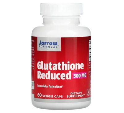 Jarrow Formulas, Glutathione Reduced, знижений рівень глутатіону, 500 мг, 60 вегетаріанських капсул