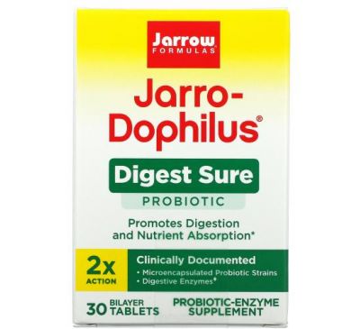 Jarrow Formulas, Jarro-Dophilus, Digest Sure, 30 Bilayer Tablets