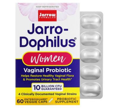 Jarrow Formulas, Jarro-Dophilus, Vaginal Probiotic, Women, 10 Billion, 60 Enteroguard Veggie Caps
