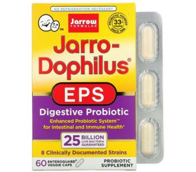 Jarrow Formulas, Jarro-Dophilus EPS, 25 Billion, 60 Enteroguard Veggie Caps