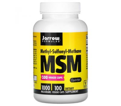 Jarrow Formulas, MSM, 1000 мг, 100 рослинних капсул