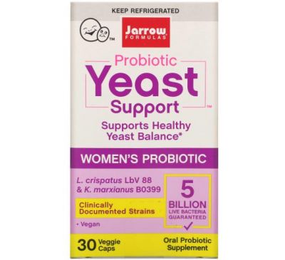 Jarrow Formulas, Probiotic Yeast Support, Women’s Probiotic, 5 Billion, 30 Veggie Caps
