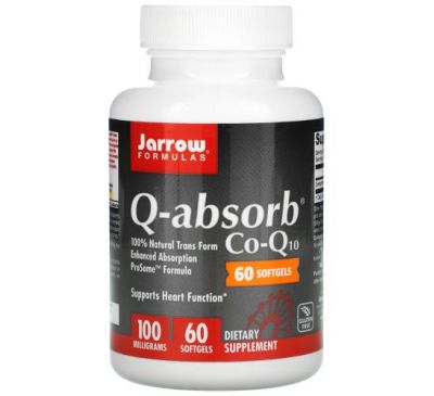 Jarrow Formulas, Q-absorb коэнзим-Q10, 100 мг, 60 капсул