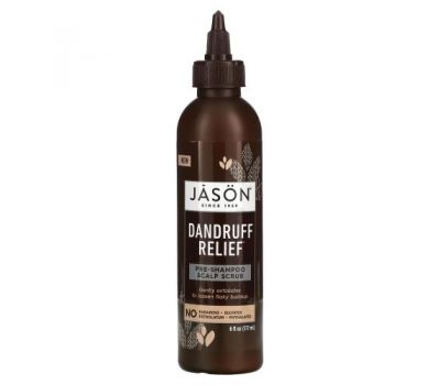 Jason Natural, Dandruff Relief, Pre-Shampoo Scalp Scrub, 6 fl oz (177 ml)