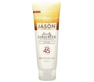Jason Natural, Family Sunscreen, SPF 45, 4 oz (113 g)