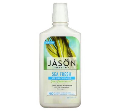 Jason Natural, Sea Fresh Strengthening, Fresh Breath Mouthwash, Sea Spearmint, 16 fl oz (473 ml)
