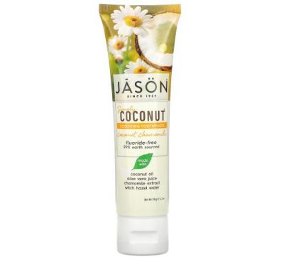 Jason Natural, Simply Coconut, успокаивающая зубная паста, кокосовая ромашка, 119 г (4,2 унции)