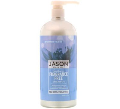 Jason Natural, Soothing Shampoo, Fragrance Free, 32 fl oz (946 ml)