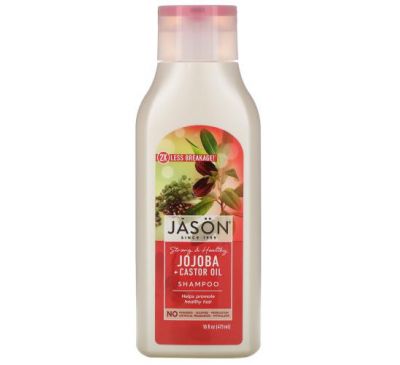 Jason Natural, Strong & Healthy Jojoba + Castor Oil Shampoo, 16 fl oz (473 ml)