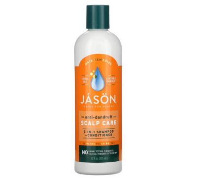 Jason Natural, шампунь і кондиціонер 2 в 1, проти лупи, догляд за шкірою голови, 355 мл (12 рідк. унцій)