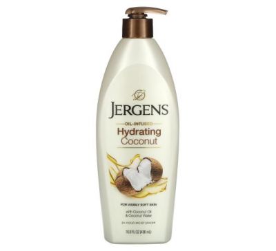 Jergens, Hydrating Coconut Moisturizer, Oil-Infused, 16.8 fl oz (496 ml)