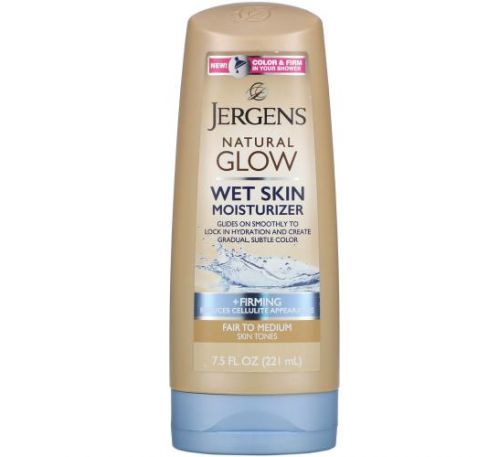 Jergens, Natural Glow, Wet Skin Moisturizer, Firming, Fair to Medium, 7.5 fl oz (221 ml)
